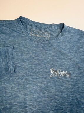 Anetik Premium Upf 30+ Long Sleeve Mens Size L Blue Performance Fishing